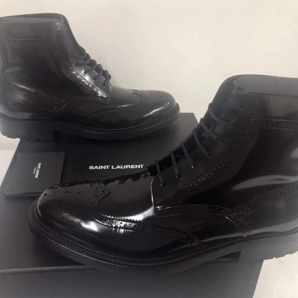 SAINT LAURENT Men’s Army Boots US11.5 Made in Italy - Picture 4 of 13